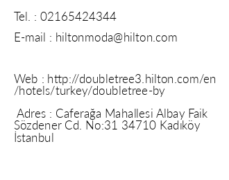 Doubletree By Hilton stanbul Moda iletiim bilgileri